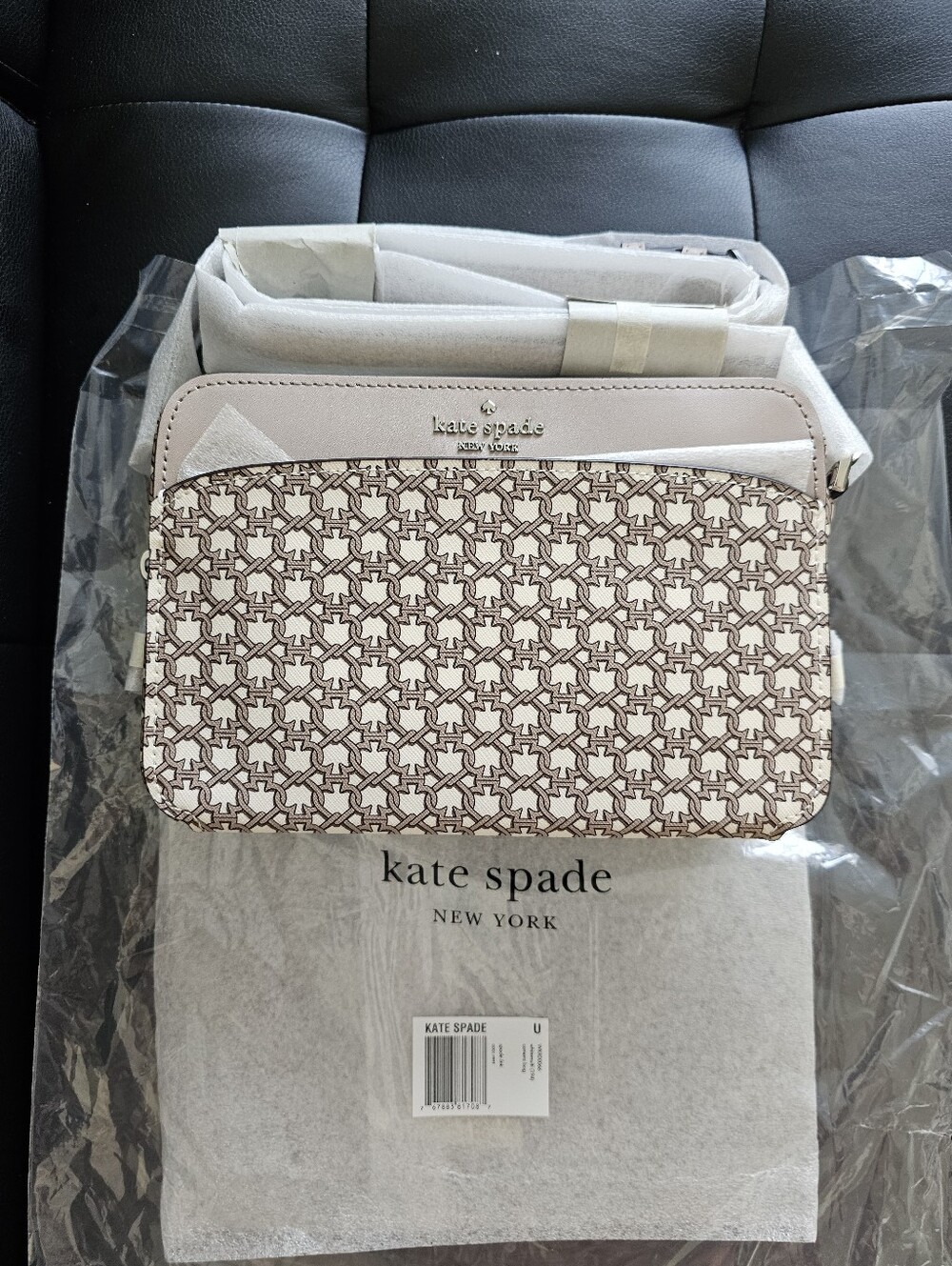 BNWT Authentic kate spade New York Cream Patterned Crossbody Bag